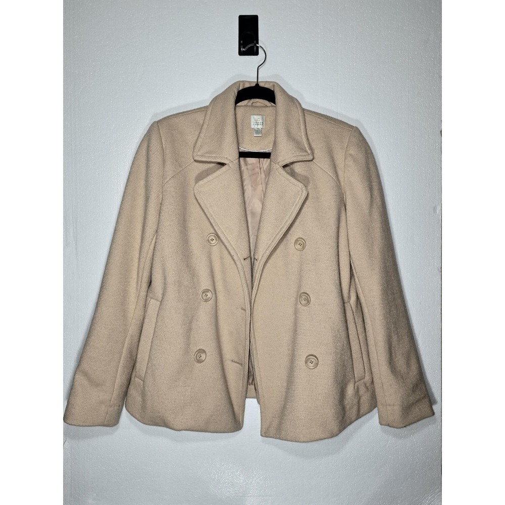 LC Lauren Conrad‎ GUC Tan Wool Blend Peacoat Womens 8 Classic Chic Coat 🤎